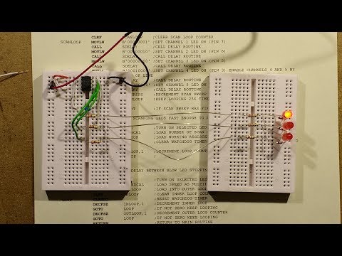 Experimental 3/5 core DMX cable tester. (Including PIC software.)