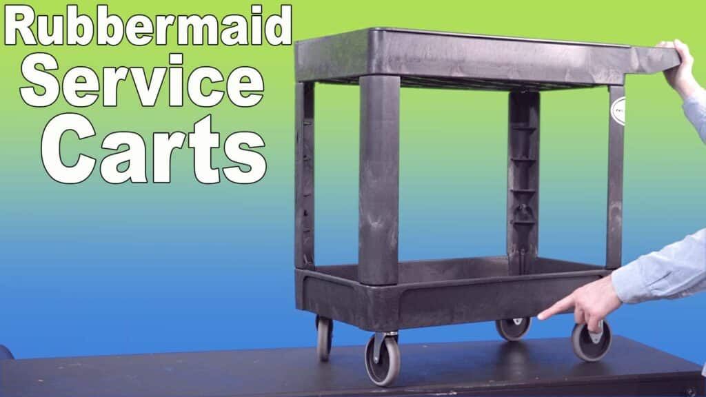 Rubbermaid service cart assembly and review video.